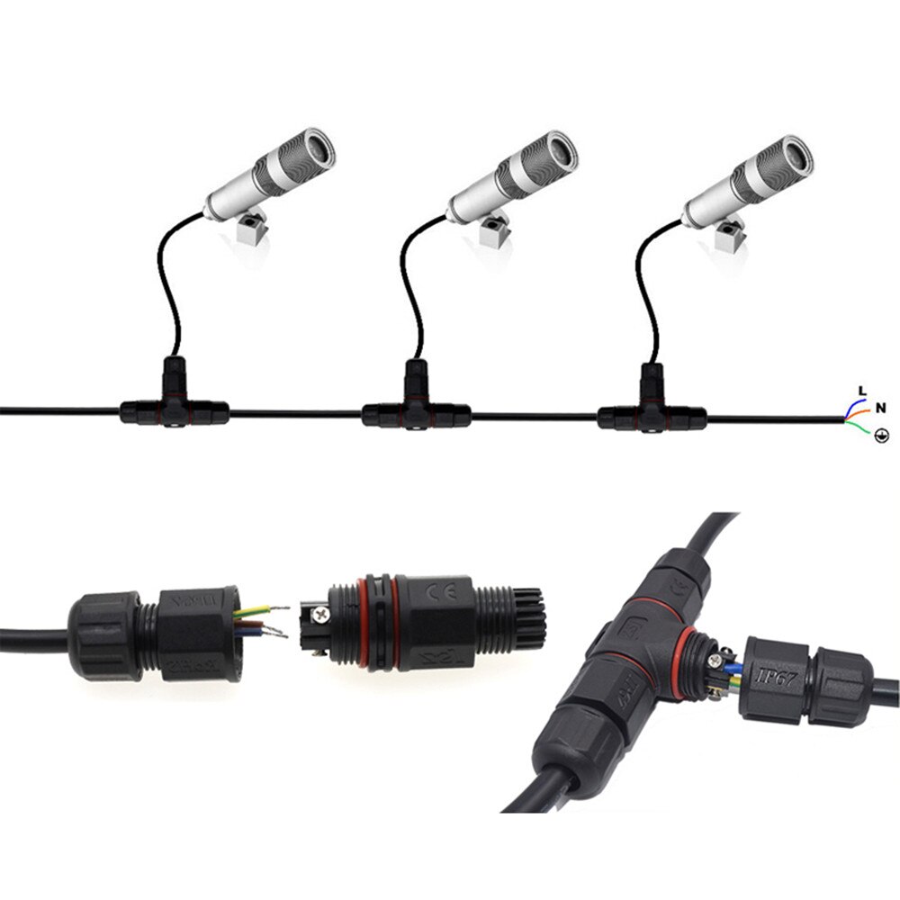 6MM 8MM 10MM Waterproof Cable Connector IP68 Wire Outdoor Electrical Terminal LED Adapter 2pin 3pin I T Cross Shape Connector