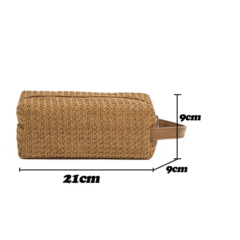 1 Pc borsa da trucco per donna in tessuto di erba borsa da viaggio per donna estiva borsa da spiaggia trucco Kit di bellezza borse Casual per le vacanze