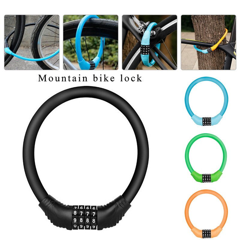 Bicycle Four-digit Password Lock Anti-theft Lock Mountain Bike Lock Dead Fly Bicycle Equipment Electric Motorcycle