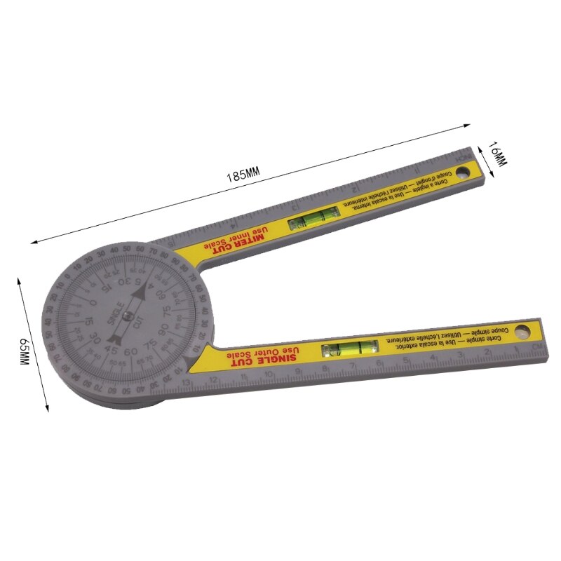 Horizontal Calibration Miter Saw Protractor Angle Finder Gauge Goniometer Ruler 85WF