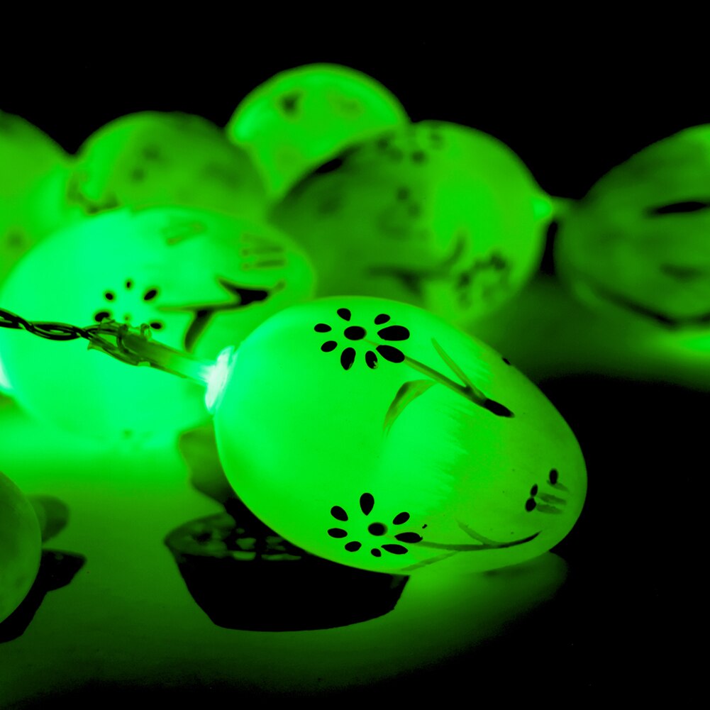 Guirnalda de luces LED con forma de huevo de Pascua, decoración de patio trasero para sala de estar, adornos de Festival colgantes con batería para exteriores