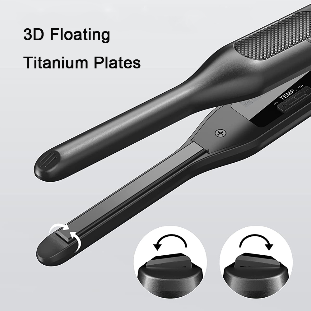 Hair Straightener Curler Ceramic Coating Thinnest Plate Pencil Flat Irons For Short Hair Men's Beard Styler