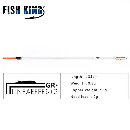 Fishking carbon plastic floatlight 6+2/ 8+2 fishing floats tube fishing float set pesca fiskegrej værktøj: Hvid