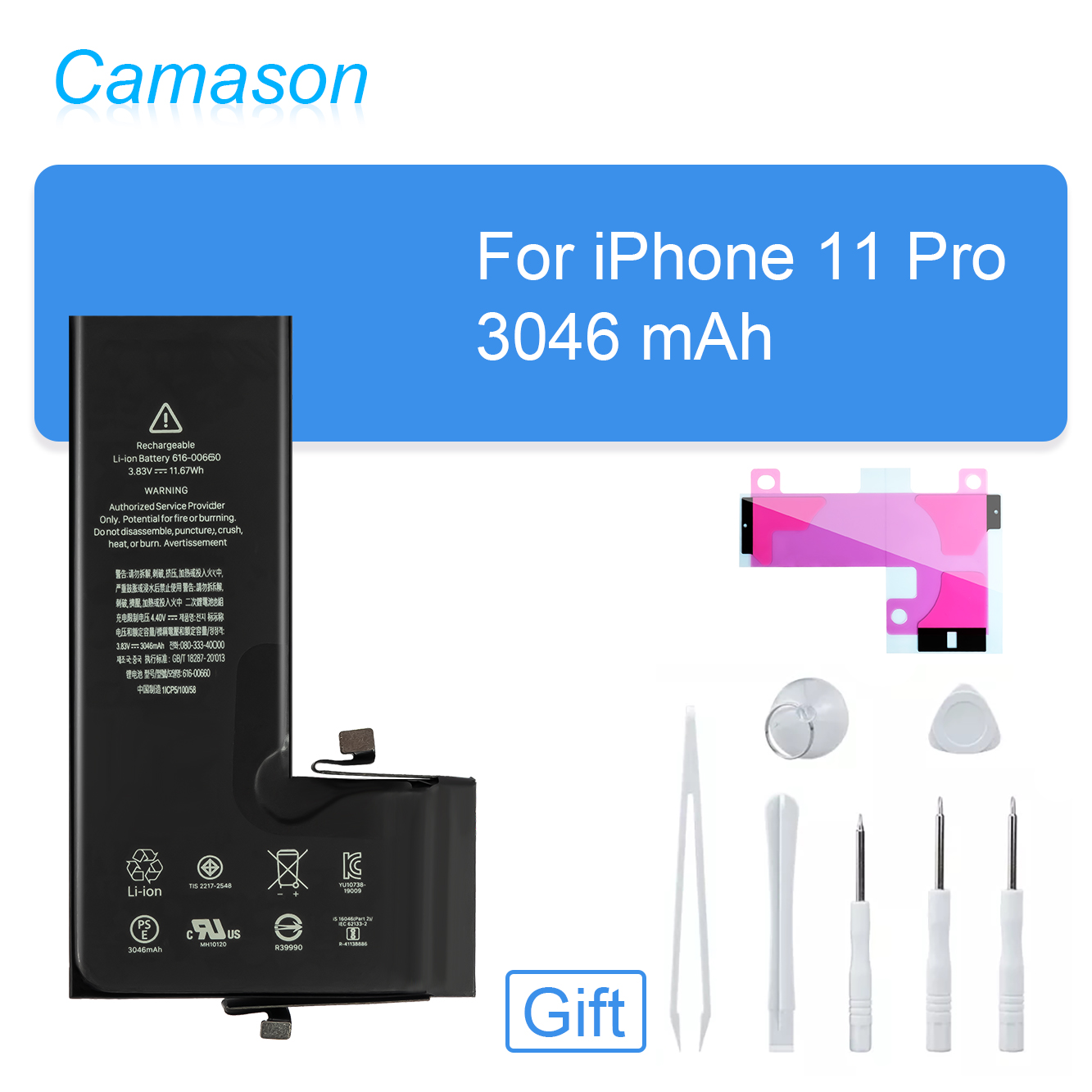 Camason Lithium Battery For iPhone 5 SE 6 6s 5s 7 8 Plus X XR XS Max 11 12 Pro High Capacity Replacement Batteries for iphone6: For iPhone 11 Pro