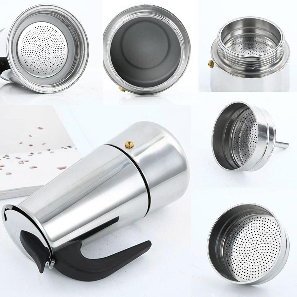 Roestvrijstalen koffiepot mokka espresso latte percolator fornuis koffiezetapparaat pot percolator drankgereedschap cafetière latte fornuis