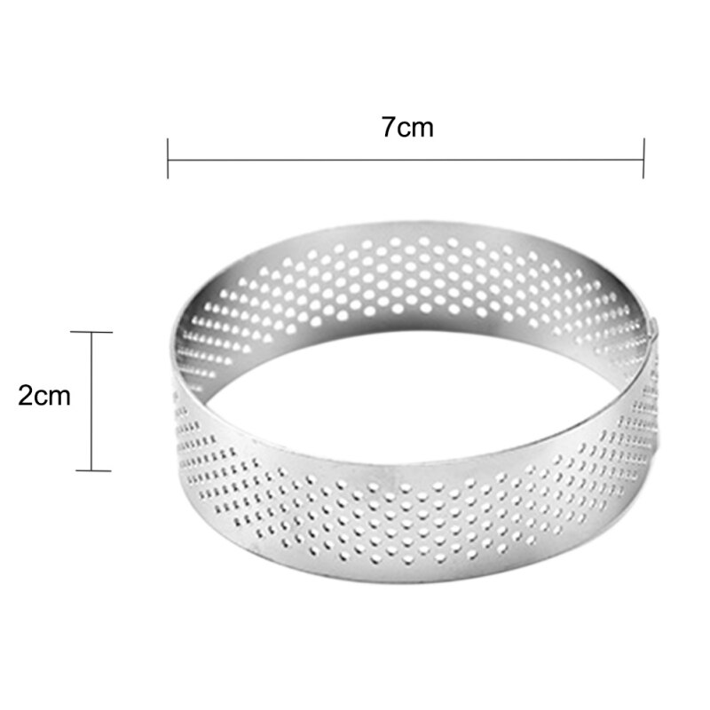 Moule à gâteau circulaire en acier inoxydable, avec trou de perméabilité, anneau à Mousse française, résistance à la Corrosion, 1 pièces: 7CM