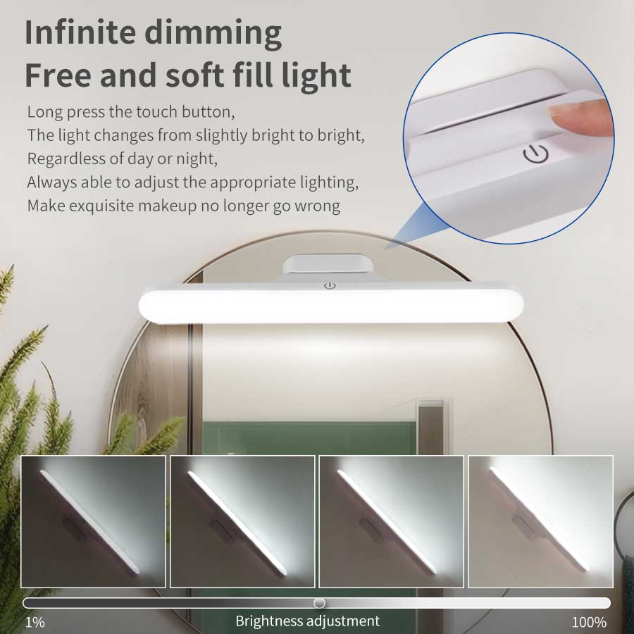 LED-invullicht Eenvoudige verlichting Magnetische leeslamp voor slaapkamer Garderobe Badkamer Touch Verstelbare oplaadbare hanglampen