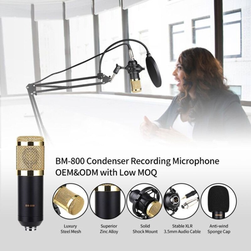 Condenser Microphone Bundle BM-800 Mic Set for Stu dio Recording & Brocasting Microphone Kit for Pc Computer