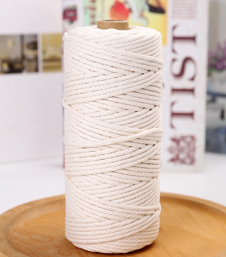 50-200meters Macrame Cord Natural Macrame Rope Macrame String for Wall Hanging, Plant Hangers, Knitting, Decorative Projects: 100meters 3mm wide