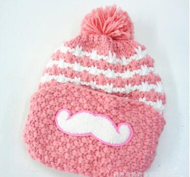 Snor dames winter warme muts met masker dames gebreide muts: Roze