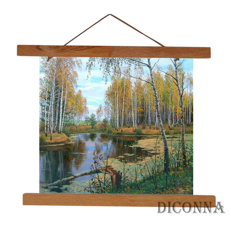 1pc 21/30/40/50/60cm magnetisk trä fotohängare ram bläddra print affischbild