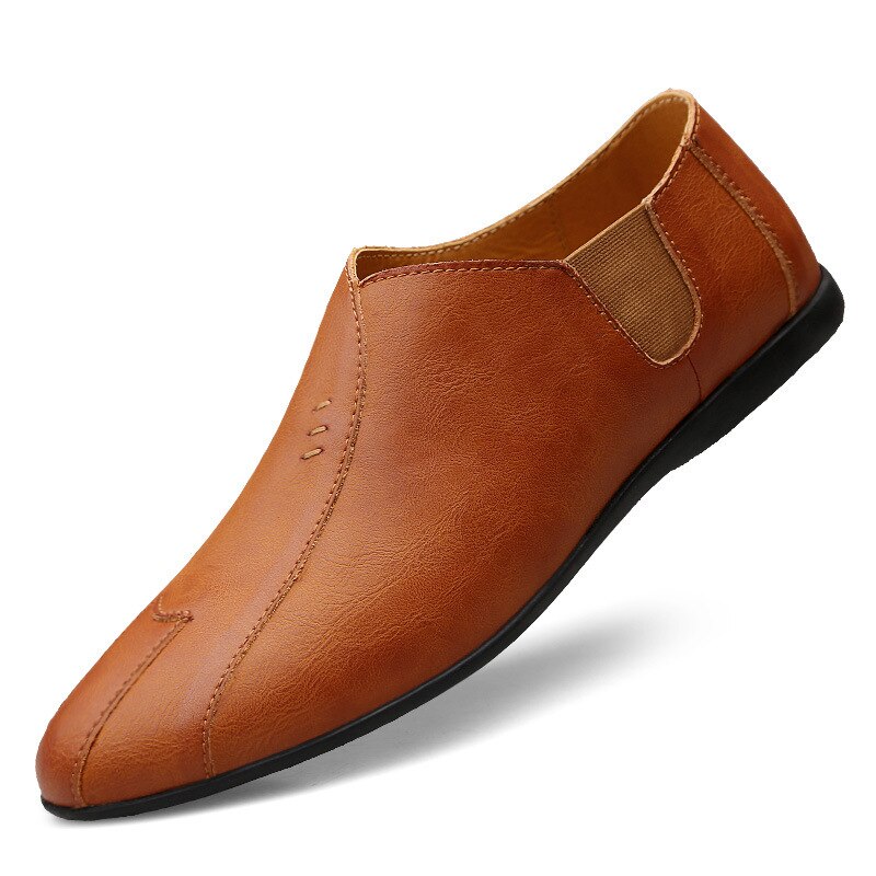 Reetene herre loafers mokkasiner delt skinn uformelle herresko myk behagelig slip-on fottøy menn kjole sko kjøresko: Brun / 8