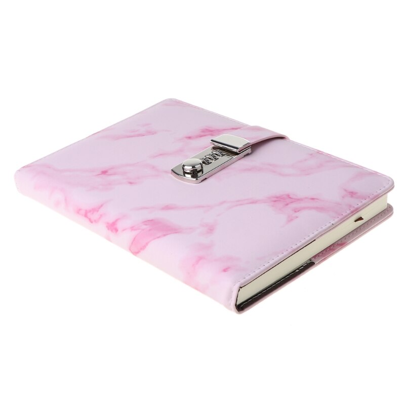 A5 Marble Texture Notebook Password Lock Notebooks Leather Notepad Agenda Weeks