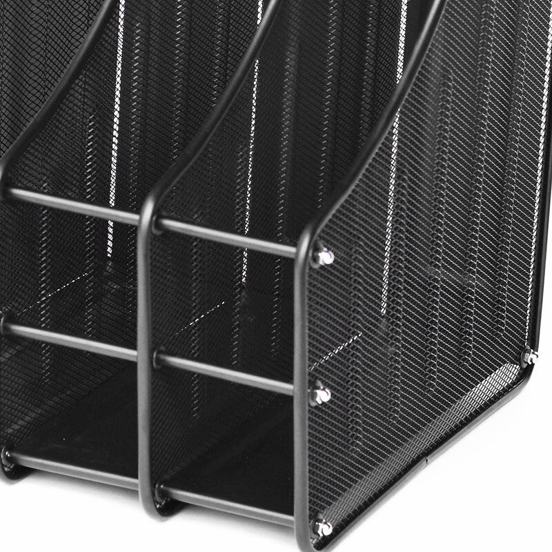 PPYY-azine File Rack, 3-Section Metal Durable and Strong File Desk Storage Rack, Suitable for Office, Home, Net Box