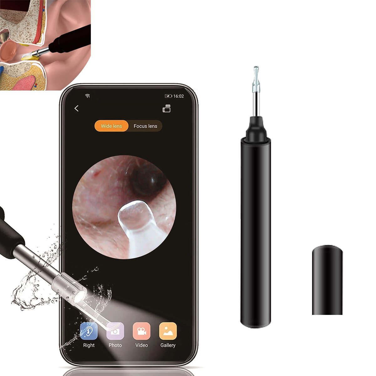 3.5mm Smart Wireless WIFI Visual Ear Pick HD Endoscope Artifact Visual Otoscope Ear Wax Removal Tool Ultra-Thin