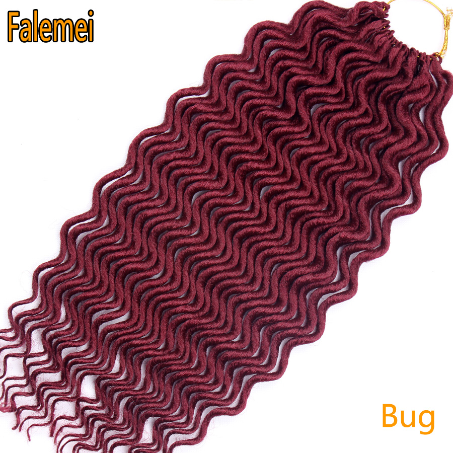 FALEMEI-tresses synthétiques au Crochet, Extensions de cheveux, 18 pouces, 60g, 24 brins/paquet