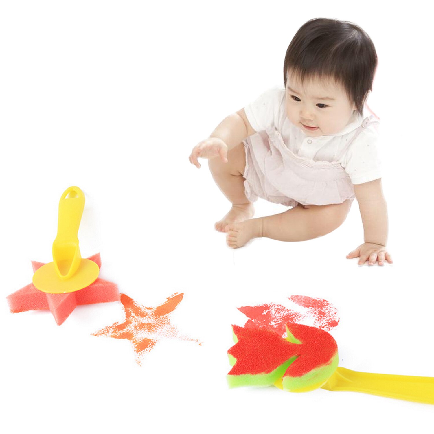 12 STUKS Foam Spons Penselen Set DIY Schilderen Gereedschap voor Kids Kinderen Studenten Thuis Kleuterscholen Klaslokaal
