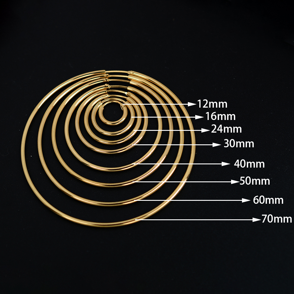 Pendientes de aro redondos pequeños o grandes y delicados de acero inoxidable de 12mm-70mm para mujeres y hombres, pendientes Huggie circulares lisos Punk