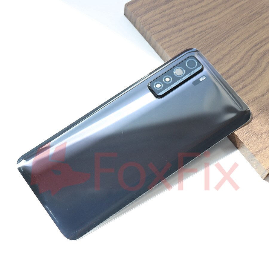 Tylna szklana pokrywa dla Huawei P40 Lite 5G pokrywa baterii tylna szklana obudowa tylna obudowa zamiennik dla honoru 30S rosja edycja: Black With Lens