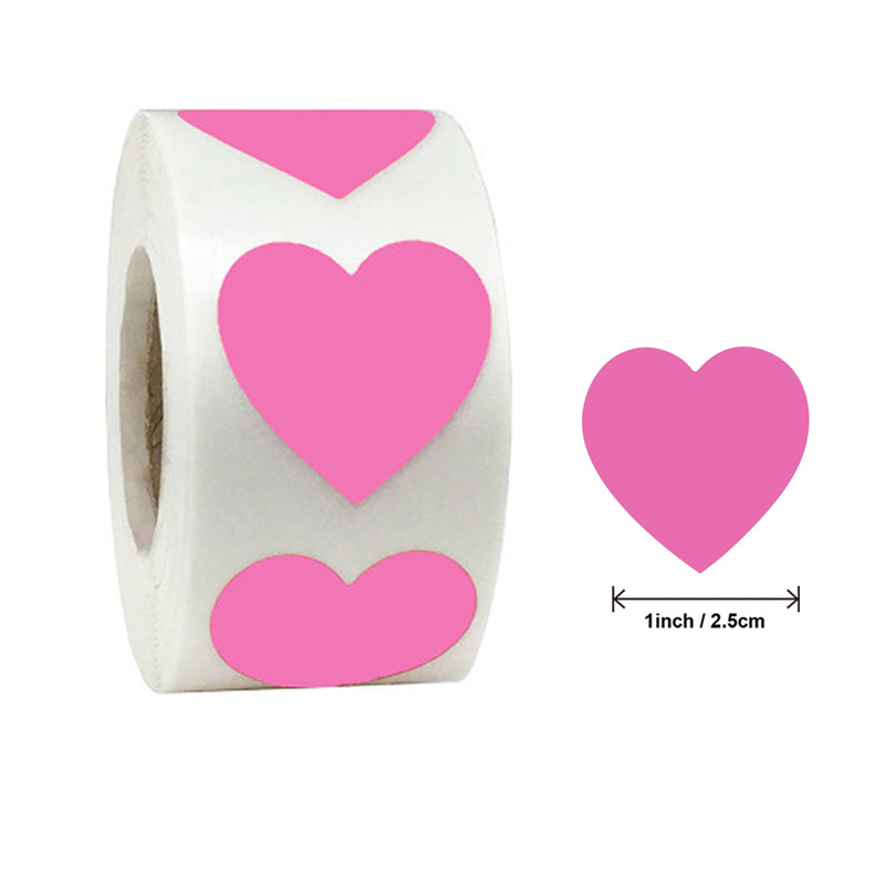 500Pcs/Roll Love Heart Shaped Sticker Seal Labels Birthday Party Packaging Cute Stationery Sticker Scrapbooking for Craft: VIOLET/紫罗兰