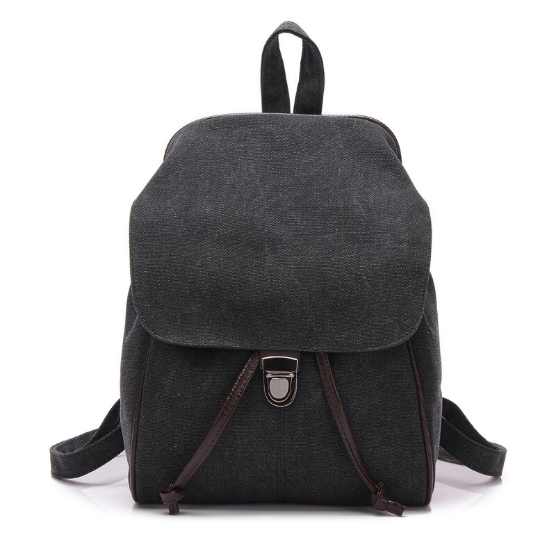 Chuwanglin mulher lona mochila de viagem de alta capacidade mochila portátil mochila da menina saco de escola sacos zdd829: Black