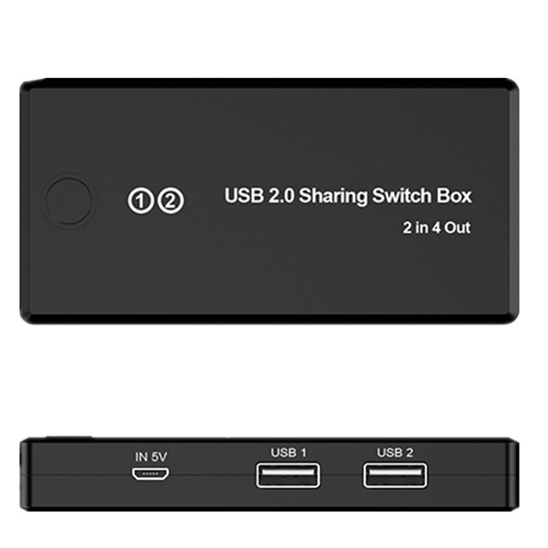 Usb 2.0 Sharing Switch Box 4 Poort 2 In 4 Out Switch Adapter Voor Muis Keyboard Scanner Printer Monitor Apparaten
