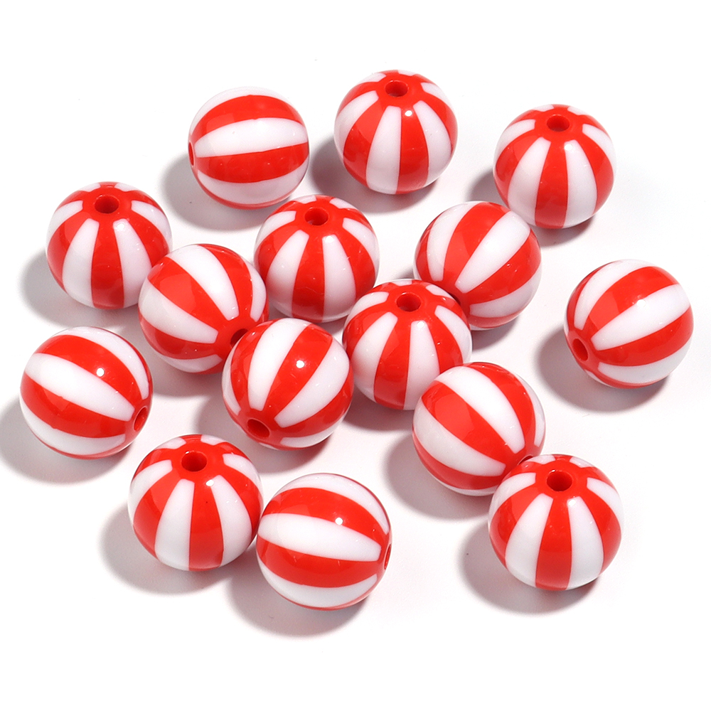 12mm 16mm 20mm akryl runde perler farvede stribede løse spacerperler til gør-det-selv håndlavede charms armbånd øreringe smykker fremstilling