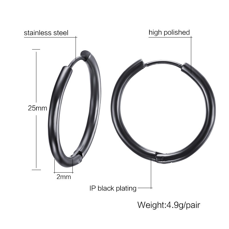 Lip ring met septum voor mannen oorbel kraakbeen roestvrij staal septums sieraden 11mm,20mm,25mm 4 kleur: 25mm zwarte