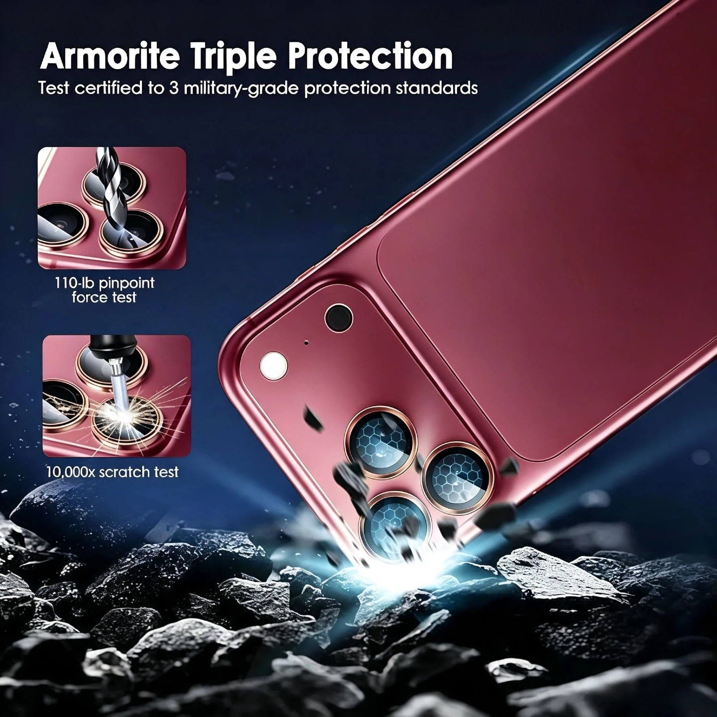 For iPhone 18Pro/18 pro Max AR Anti-Fog Original Color Rear Camera Tempered Glass Protective Film Clear Back Cover Glass