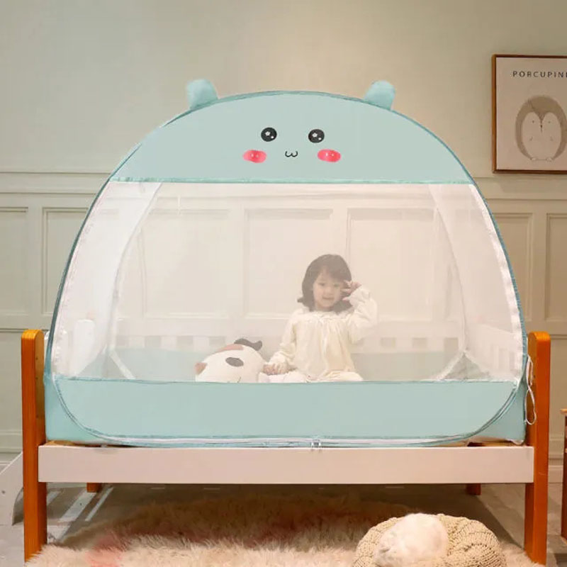 Cartoon Wieg Vol Bodem Klamboe Universele Kinderen Bed Opvouwbare Klamboe Grote Ruimte Yurt Dubbele Deuren Klamboe: A-120x65cm-2 doors