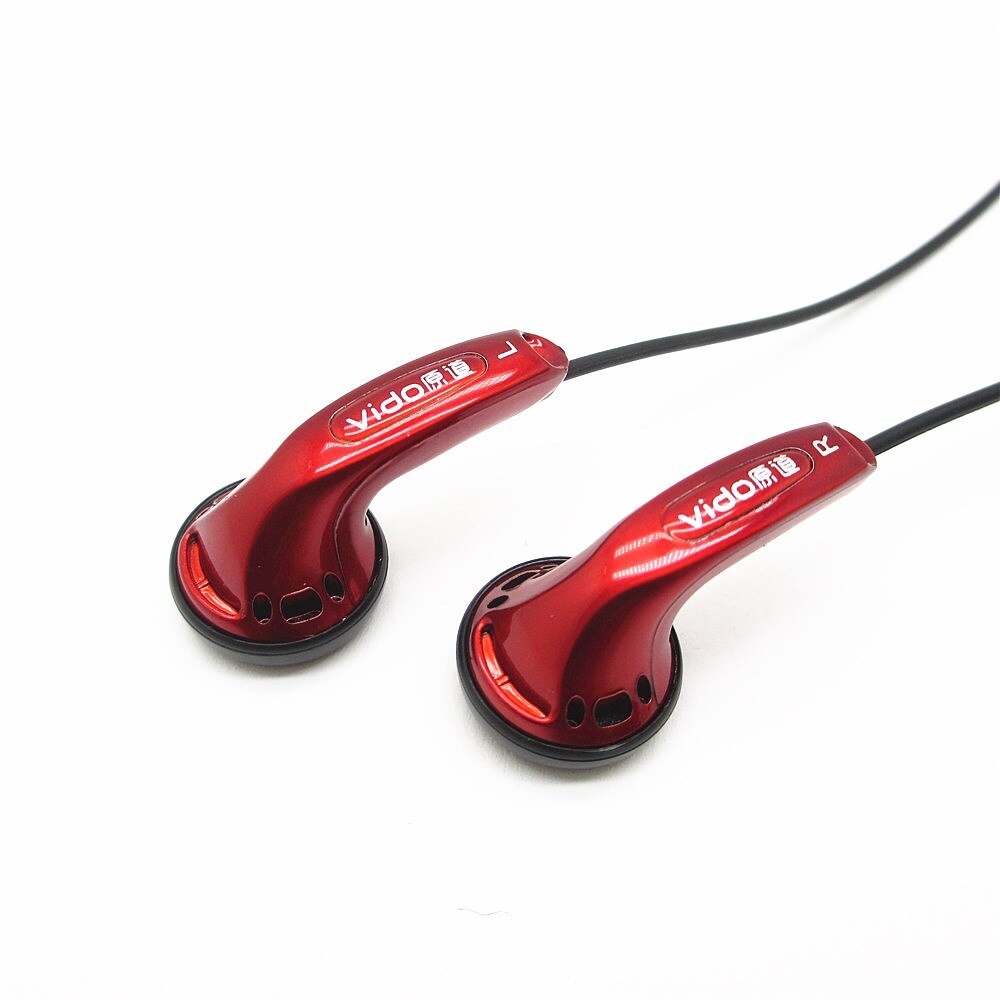 Vido Rode Oordopjes In Ear Oortelefoon Oordopjes Dynamische Platte Kop Plug Oordopjes HIFI Bass Oordopjes MX500 Zwart Met Mic