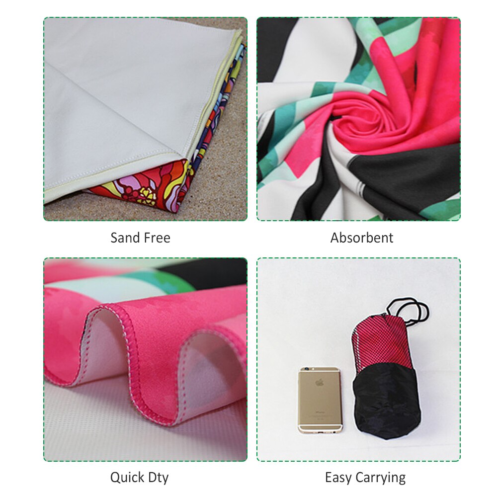 Sneldrogende Strand Handdoeken Zomer Handdoek Absorberende Sneldrogende Strandlaken Badhanddoek Grote Bloem Figuur Creatieve Wassen handdoek