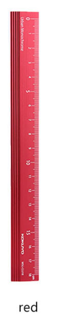 TUNACOCO Japanse KOKUYO WSG 19cm Vouwen Eenvoudige Heerser Leren Briefpapier Tekening opstellen regels Levert Qt1710141: red