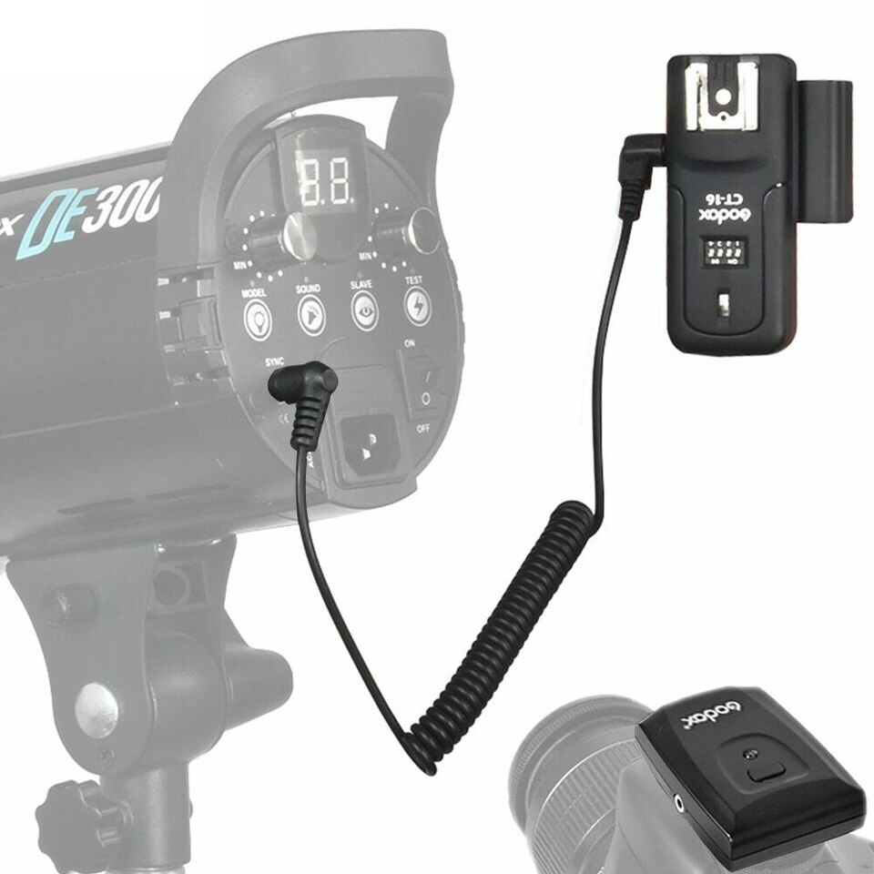 Godox CT-16 16 Channels Wireless Radio Flash Trigger Transmitter + Receiver Set for Canon Nikon Olympus Pentax Studio Flash