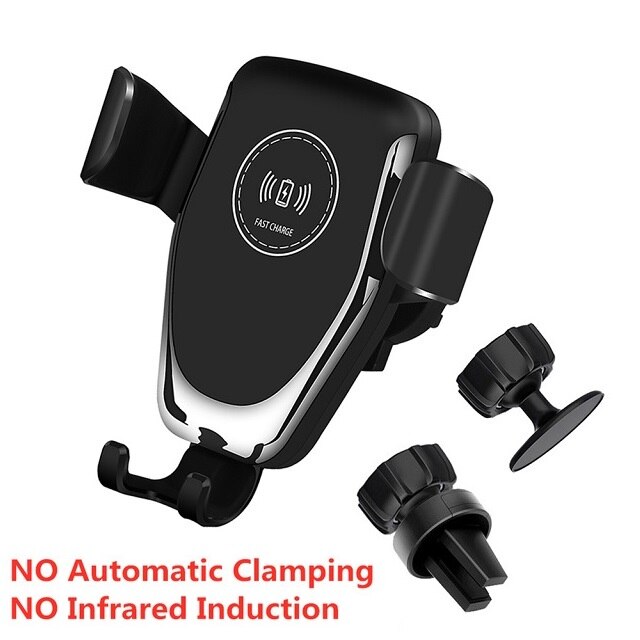 15w schnelle qi-wireless-autoladegeräte für iphone 12, 11 xs xr ,  x 8 samsung und  s21 s20 s10 mit lüftungsschlitzhalterung und automatischer klemmung: 10w schwarz