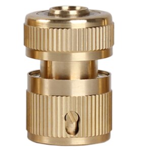 Adaptador de manguera con revestimiento de latón, conector giratorio de conexión rápida de 1/2 "acople de manguera de jardín bifurcado sistemas para riego: 1pc