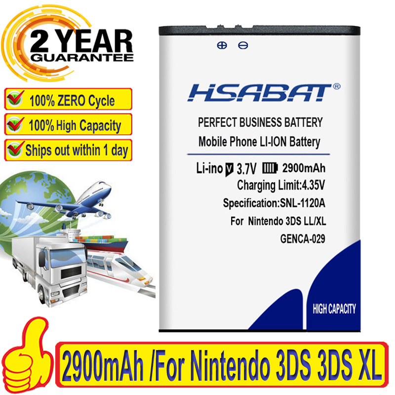 100% Originele Hsabat 2900 Mah Batterij Voor Nintendo 3DS Ll Voor Nintendo 3DS Xl