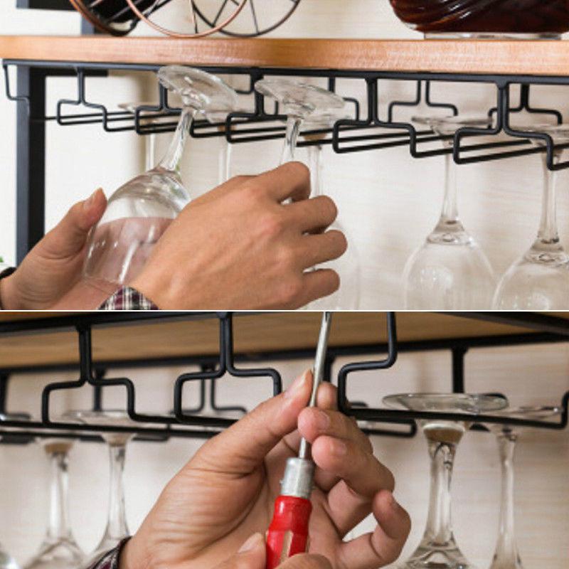 Ijzeren Muur Mount Wijn Glas Opknoping Houder Beker Glaswerk Organizer Rack, Wijn Glas Ijzer Rack Bar Tool