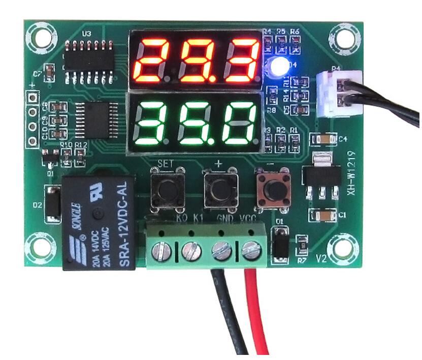 XH-W1219 DC 12 v Dual LED Digitale Display Thermostaat Temperatuurregelaar Regulator Schakelaar Controle Relais NTC Sensor Module