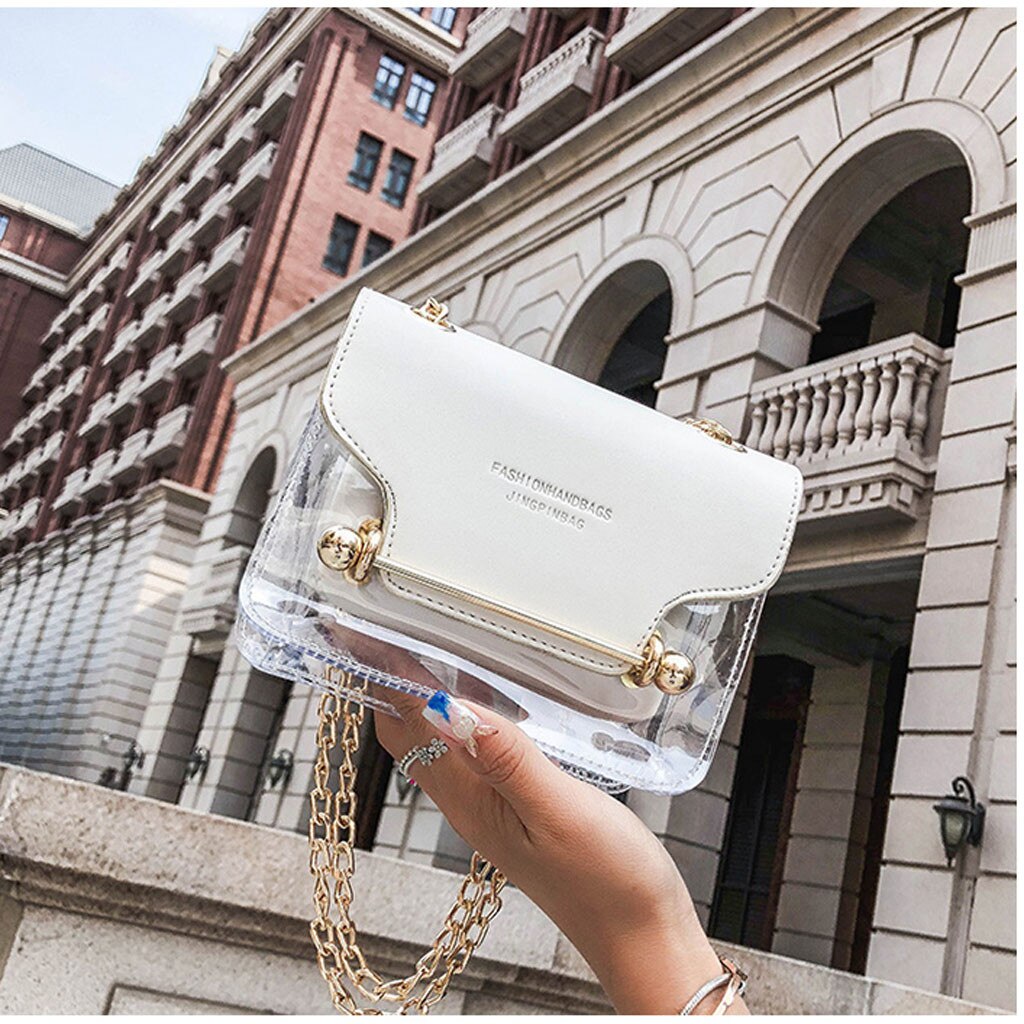 Women Transparent Bag Small Square Package Lady Transparent Square Bag Shoulder Bag Messenger Bag Hand Wallet Mujer #T1G