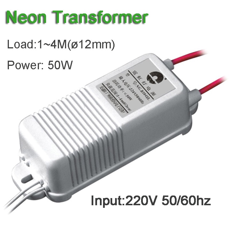 Neon Sign Electronic Transformer 4KV30mA40KHz 50W Load 4 Meters Neon Light Rectifier Supply Power Input 220v