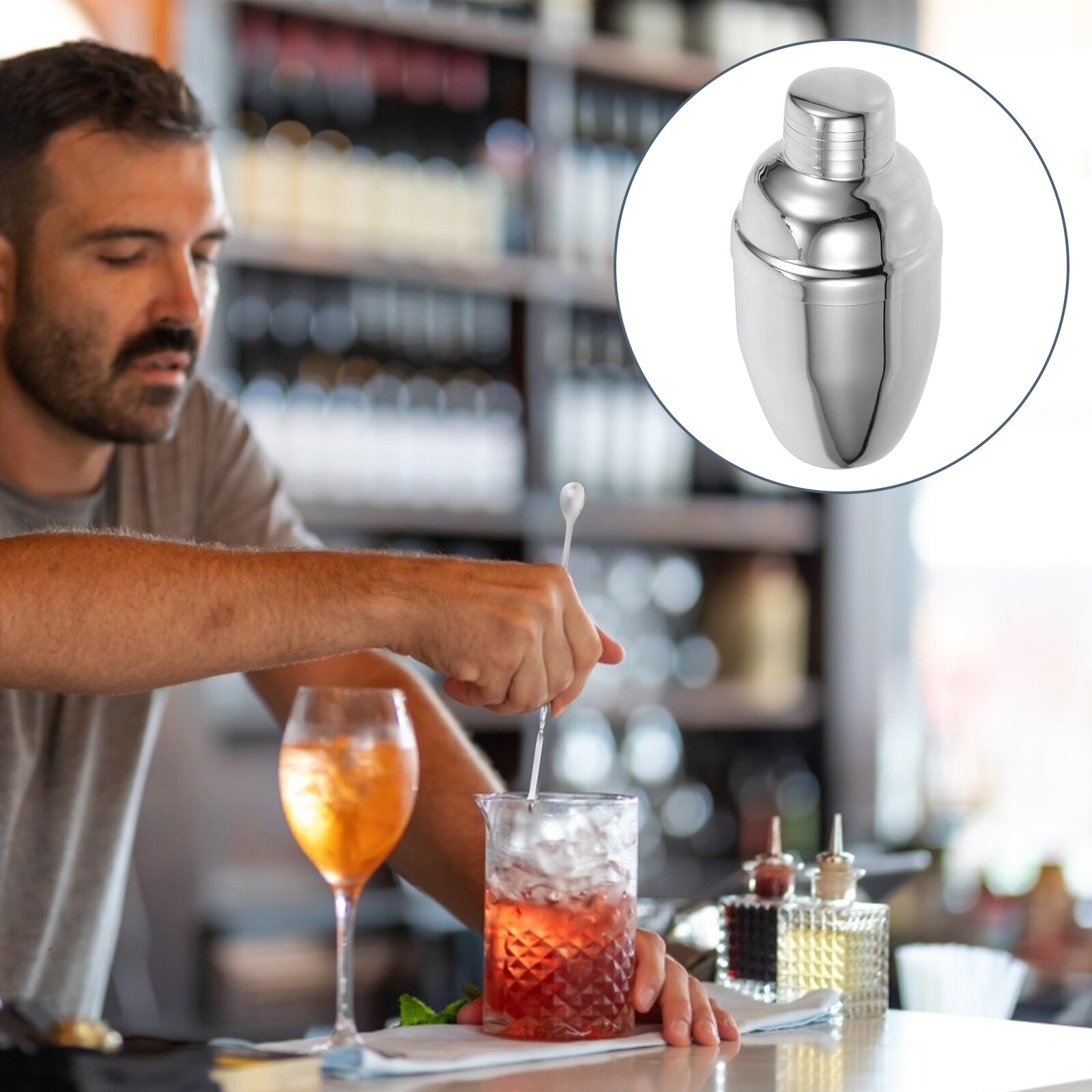 1Pc Bar Drink Shaker Stainless Steel Cocktail Mixer Durable Cocktail Shaker #h10
