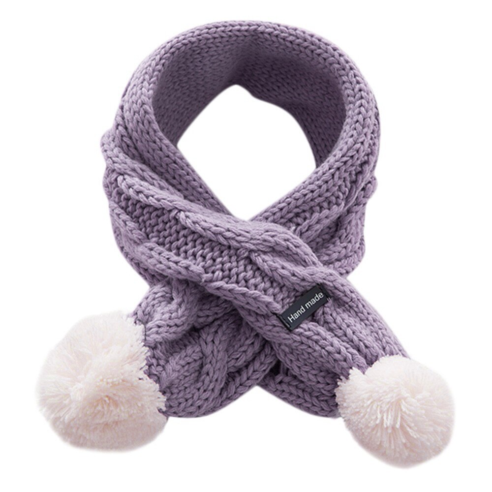 Kinderen Sjaal Bont Ballen Effen Jongens En Meisjes Fluwelen Gebreide Wraps Kinderen Sjaal Kinderen Warm Houden Sjaals Echarpe Enfant Hiver: B