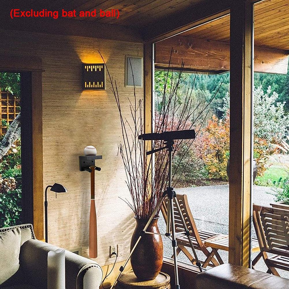 Baseball Bat Rack Vertical Tennis Baseball Bat Softball Holder Wall Display Mount Stick Racket Rack Bracket Ball Wood T4S1