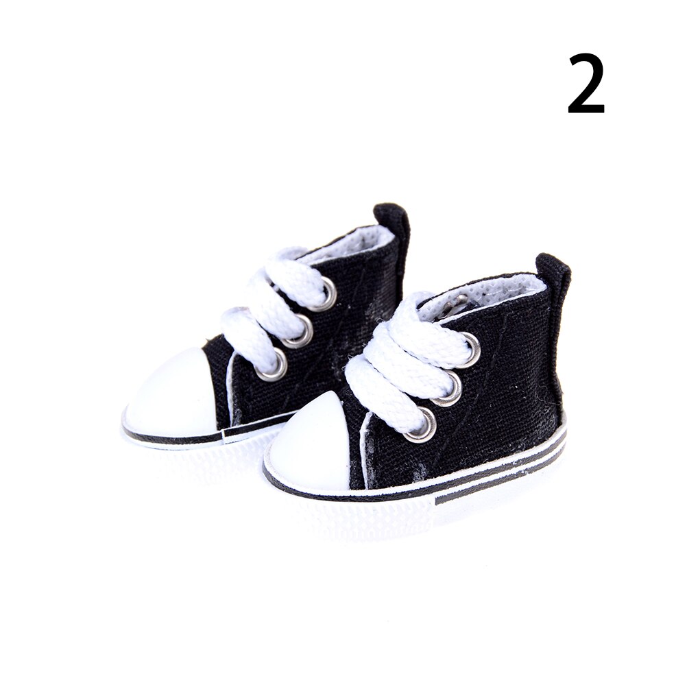 1 par de zapatos de lona para muñeca de Mini zapatos de juguete zapatillas de muñeca para accesorios de muñecas rusas 5cm