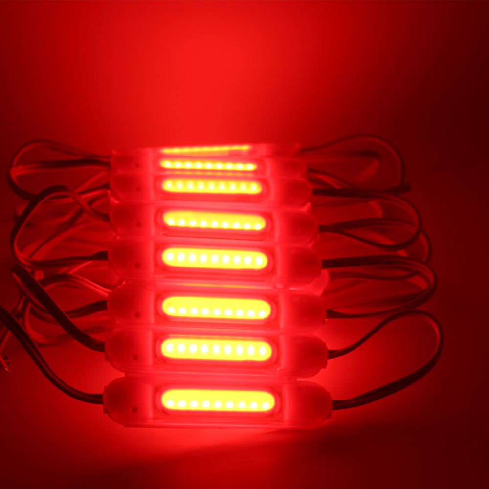 Led Module 12V COB Light Advertisement Sign Backlight Shop Banner Waterproof IP65 White Red Green Blue Yellow Pink 20pcs: red
