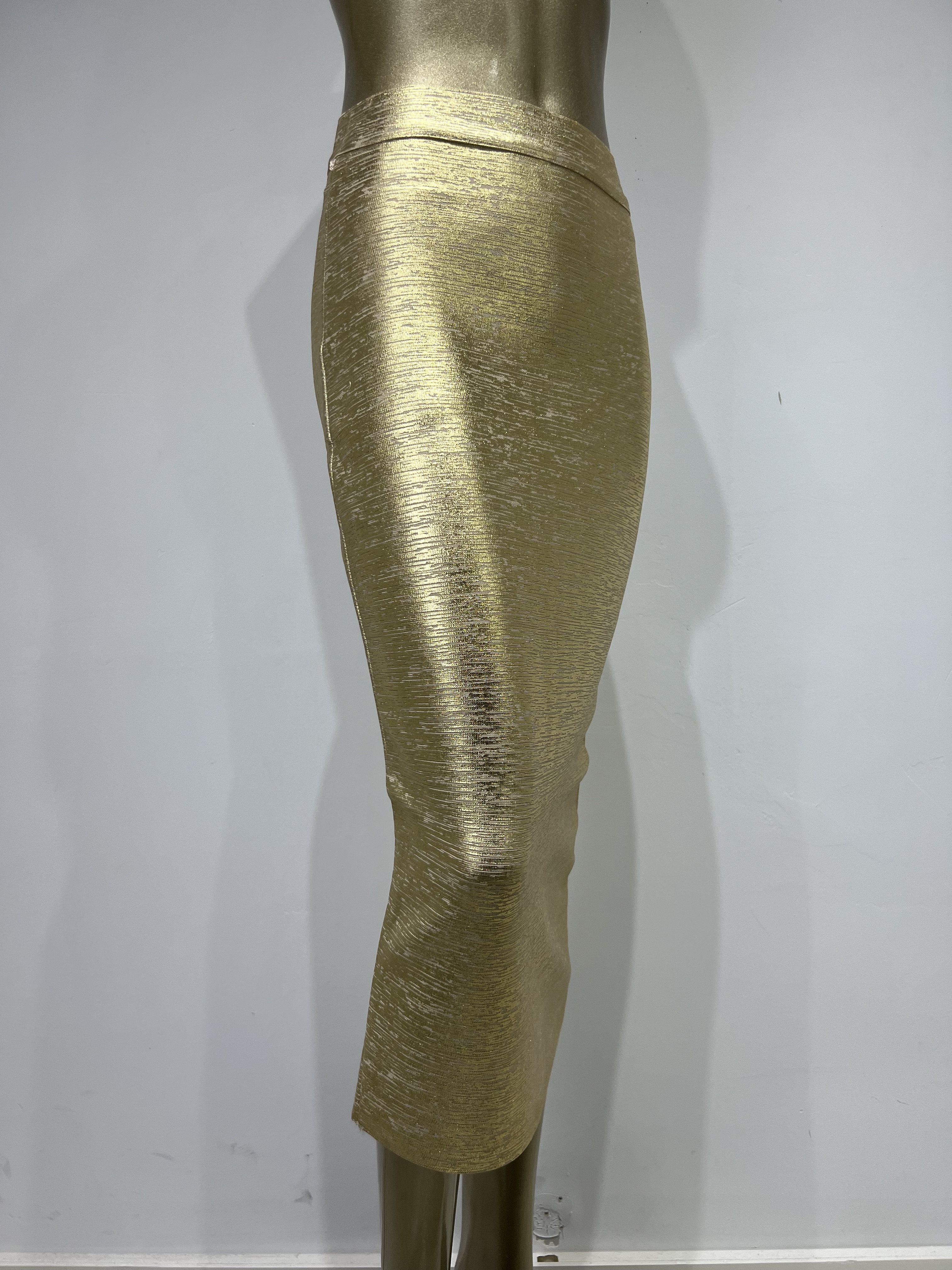 Sexede guld-sølv bandage-nederdele til kvinder, high street-kjoler med kendisser, strikkede bodycon-midi-blyantnederdele 78cm