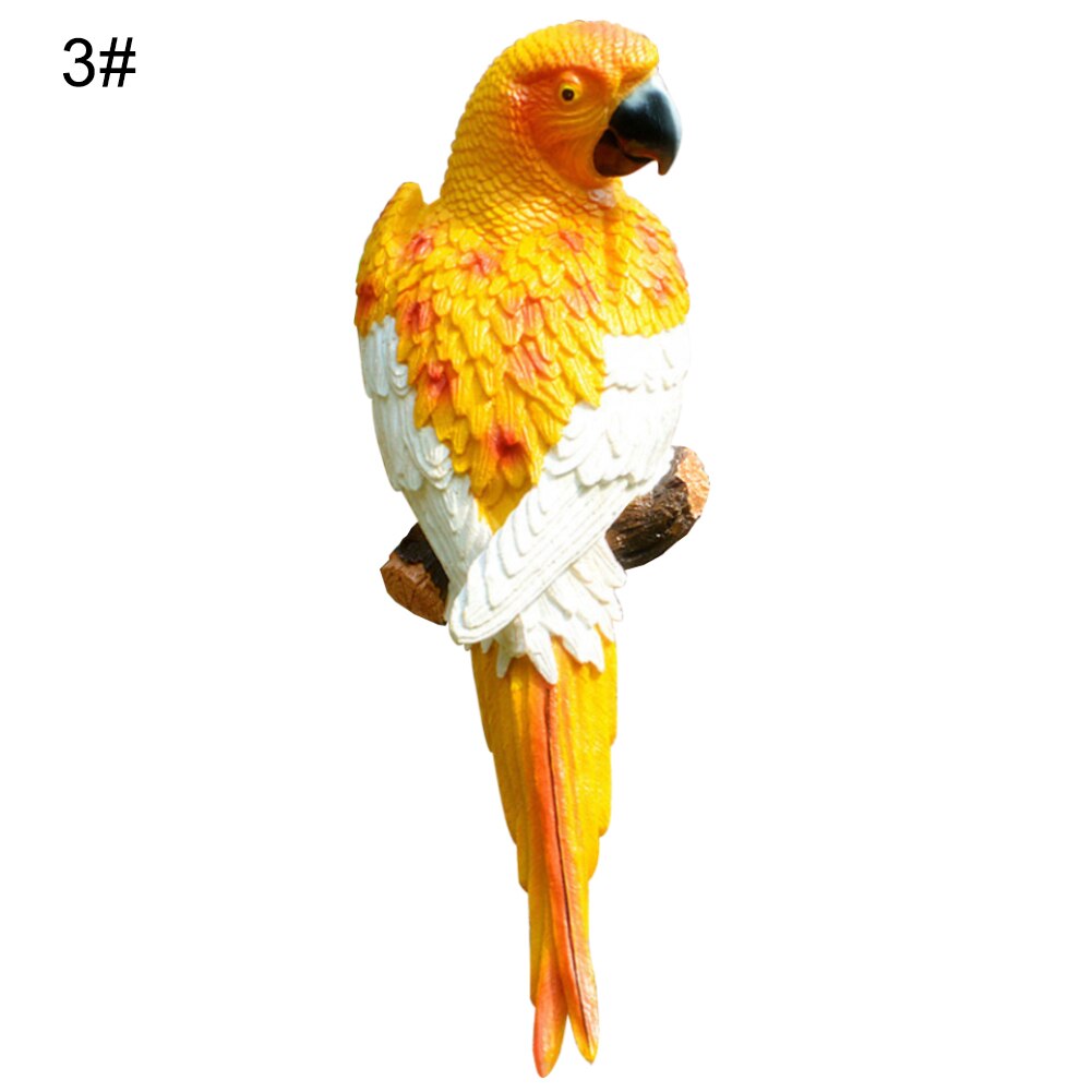 Resin Artificial Bird Large Bird Statue Ornament Simulation Parrot Bird Sculpture Resin Craft Wall Hanging Garden Decoration: 3