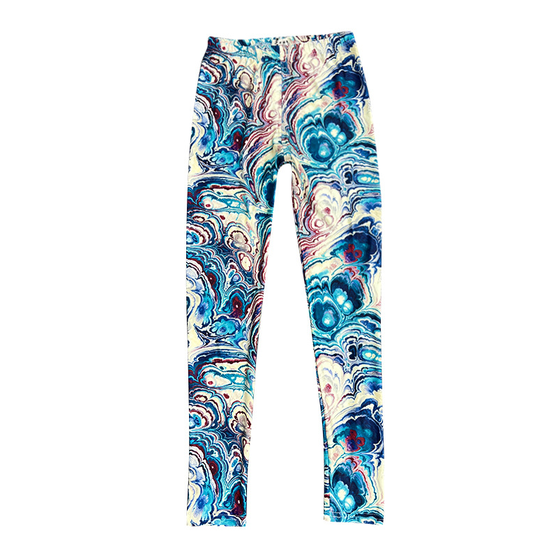 Spring Summer Women Y2K Cute Boston Terrier Graphic Stretch Tulle Leggings See-through Patterned Paisley Print Pants