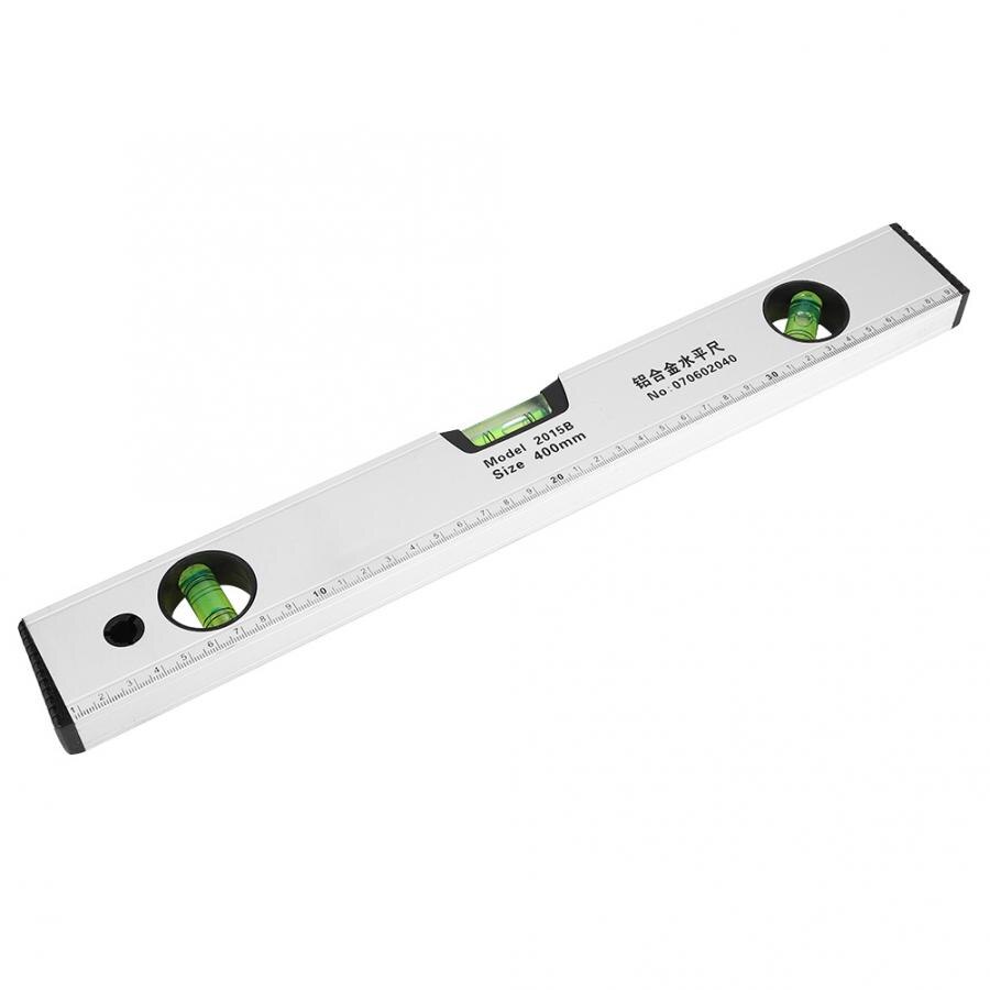 Spirit Level 400mm Sliver High Accuracy Magnetic Aluminum Alloy Bubble Ruler Spirit Level